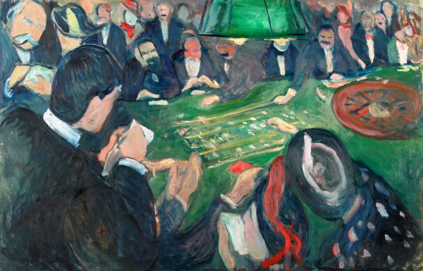 At the Roulette Table in Monte Carlo, 1892. The painting by Edvard Munch