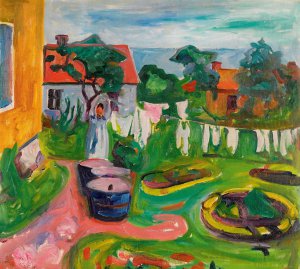 Edvard Munch, Clothes on a Line in Asgardstrand, 1902, Art Reproduction