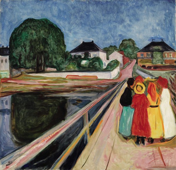 Girls On The Bridge, 1901. The painting by Edvard Munch