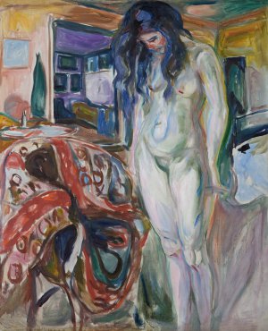 Reproduction oil paintings - Edvard Munch - Model by the Wicker Chair, 1919