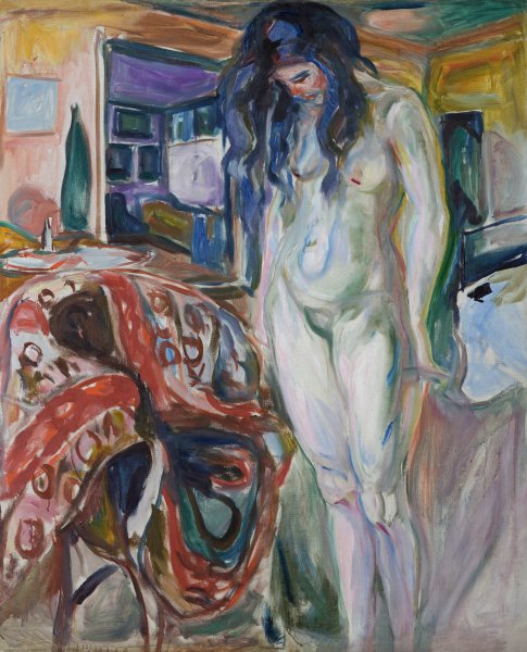 Model by the Wicker Chair, 1919. The painting by Edvard Munch