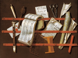 Edwaert Collier, Letter Rack, Painting on canvas