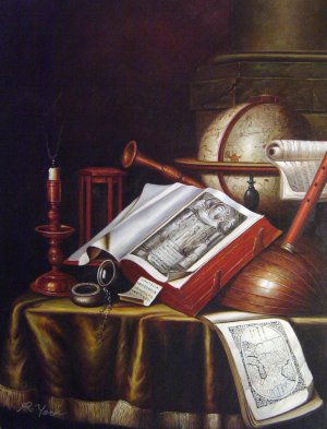 Reproduction oil paintings - Edwaert Collier - Still Life With Musical Instruments