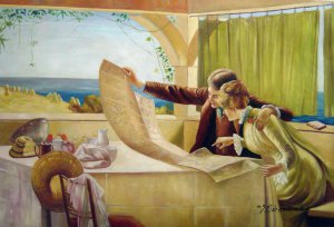 Edward Brewtnall, The Honeymooners, Painting on canvas