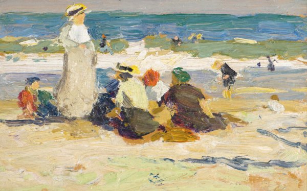 At the Beach 2. The painting by Edward Henry Potthast