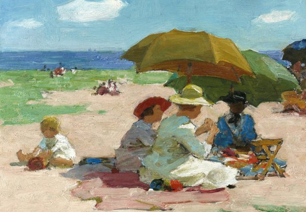 At the Beach 3. The painting by Edward Henry Potthast