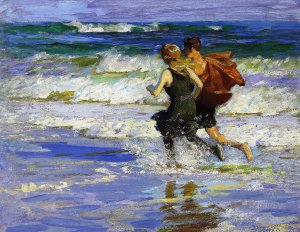 Edward Henry Potthast, At The Beach 4, Painting on canvas
