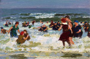 Edward Henry Potthast, At the Beach 5, Painting on canvas