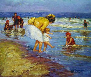 Edward Henry Potthast, At The Seaside, Painting on canvas