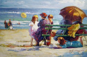 Family Outing, Edward Henry Potthast, Art Paintings