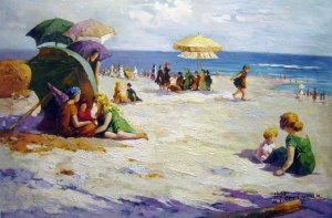 Edward Henry Potthast, Long Beach, Painting on canvas
