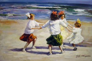 Edward Henry Potthast, Ring Around The Rosy, Painting on canvas