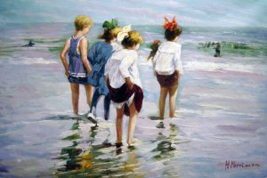 Summer Day, Brighton Beach, Edward Henry Potthast, Art Paintings
