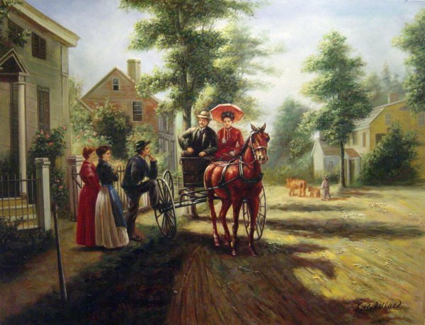 One Sunday Afternoon. The painting by Edward Lamson Henry