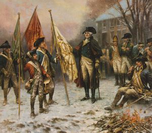 Edward Percy Moran, Washington Inspecting the Captured Colors after the Battle of Trenton, Art Reproduction