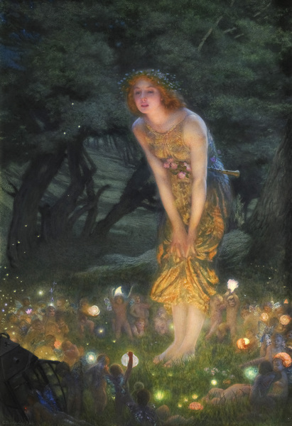 A Midsummer Eve. The painting by Edward Robert Hughes