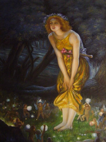 Midsummer Eve. The painting by Edward Robert Hughes