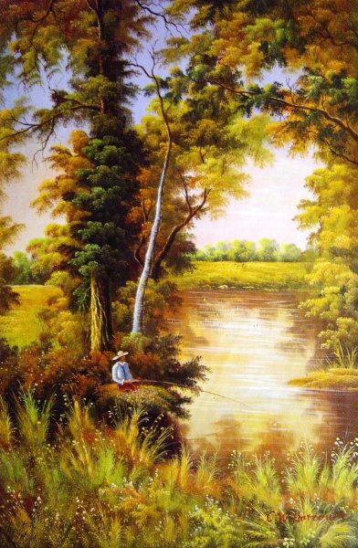 The Brook He Loved. The painting by Edward Wilkins Waite