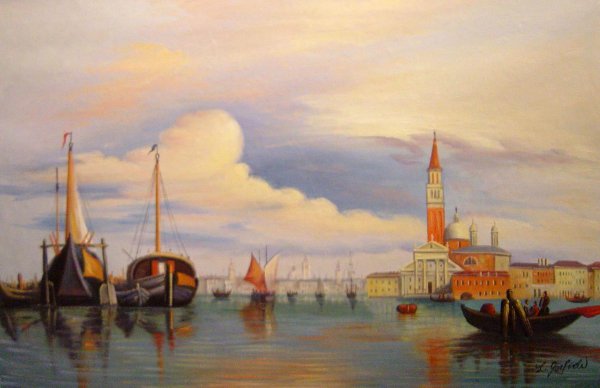 The Church Of The Gesuati And Riva Delle Zattere. The painting by Edward William Cooke