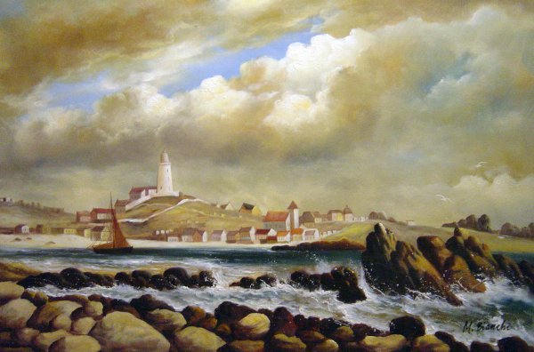 View Of St. Agnes, Scilly Isles. The painting by Edward William Cooke