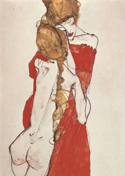 Mother and Daughter. The painting by Egon Schiele