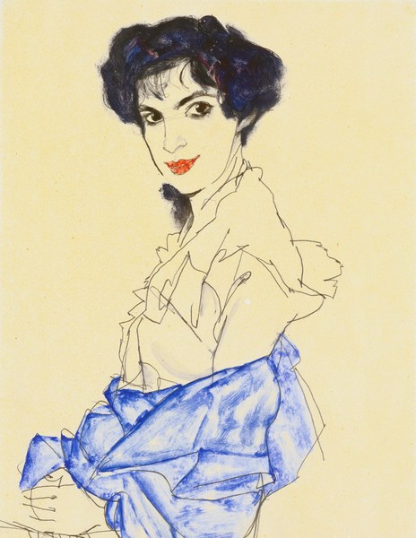 Portrait of Elisabeth Lederer. The painting by Egon Schiele