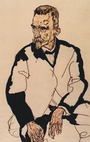 Egon Schiele, Portrait of Heinrich Benesch, Painting on canvas
