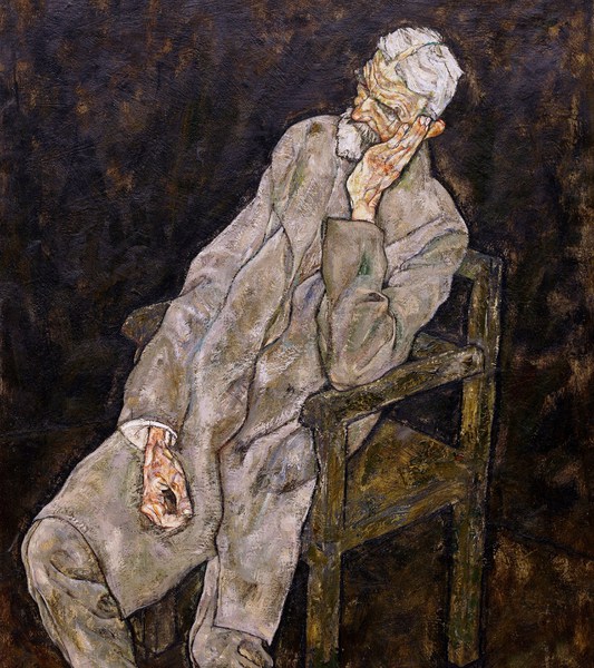 Portrait of Johann Harms. The painting by Egon Schiele