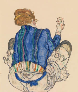 Egon Schiele, Seated Woman, Back View, Painting on canvas