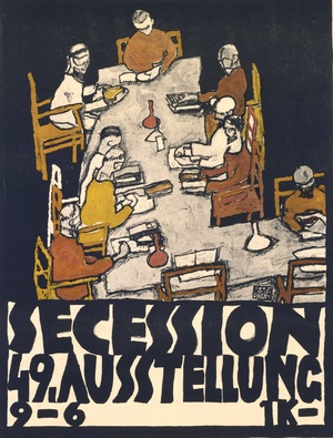 Egon Schiele, Secession 49. Exhibition, Painting on canvas