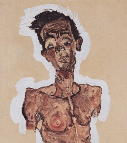 Self-Portrait. The painting by Egon Schiele
