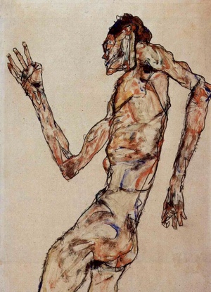 Egon Schiele, The Dancer, Painting on canvas