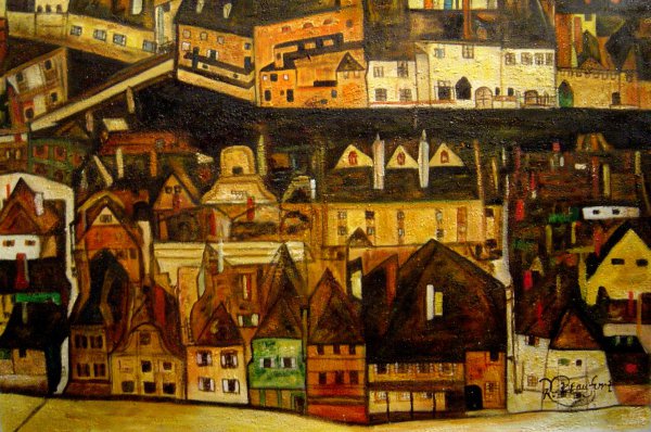 The Small City III. The painting by Egon Schiele