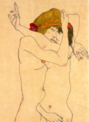 Famous paintings of Nudes: Two Women Embracing
