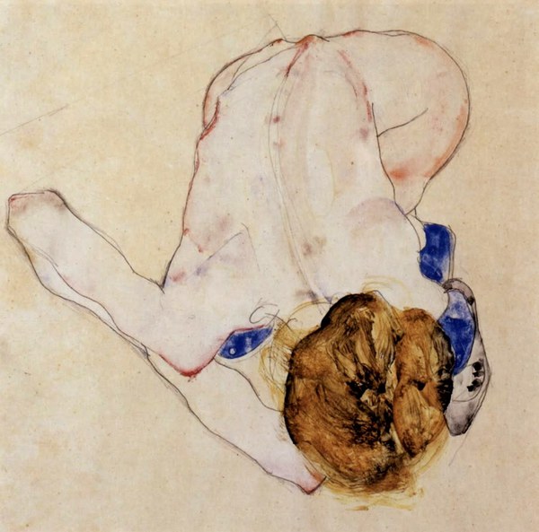 Woman's Back. The painting by Egon Schiele