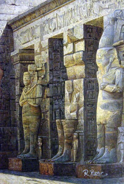 Egyptian Pillars. The painting by Our Originals