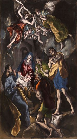 El Greco, Adoration of the Shepherds 1, Painting on canvas