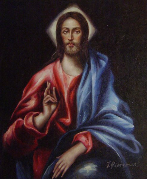 Christ As Saviour. The painting by El Greco