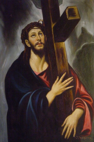 Christ Carrying The Cross. The painting by El Greco