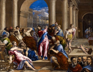 Famous paintings of Religious: Christ Driving the Money Changers from the Temple