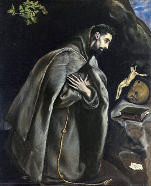 El Greco, Saint Francis in Prayer, Painting on canvas