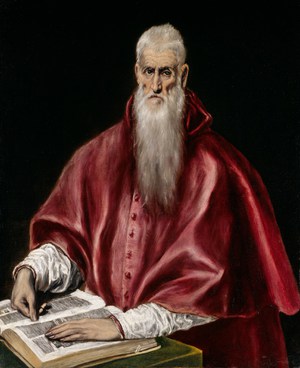 El Greco, Saint Jerome as Scholar, Painting on canvas