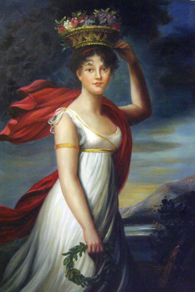 Julie Lebrun As Flora. The painting by Elisabeth Louise Vigee-Le Brun