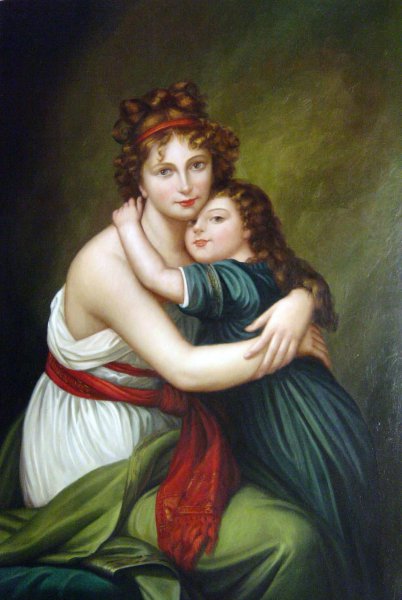 Madame Vigee-Le Brun And Her Daughter. The painting by Elisabeth Louise Vigee-Le Brun