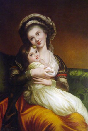 Reproduction oil paintings - Elisabeth Louise Vigee-Le Brun - Mrs Vigee-Lebrun And Her daughter, Jeanne-Lucie-Louise