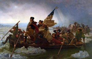 Crossing the Delaware, Led by George Washington, Emanuel Gottlieb Leutze, Art Paintings