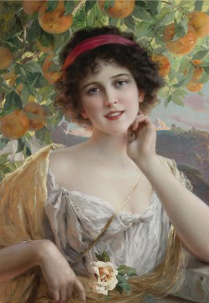 Reproduction oil paintings - Emile Vernon - Beauty Under the Orange Tree