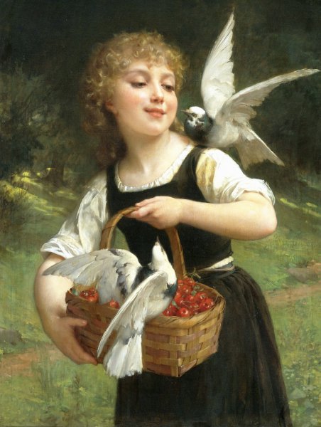 Messenger of Love. The painting by Emile Vernon