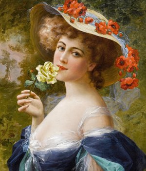Emile Vernon, Portrait of a Lady, Painting on canvas