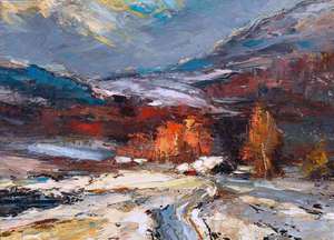 A Abstract Winter Landscape Oil Painting by Ernest Lawson - Best Seller
